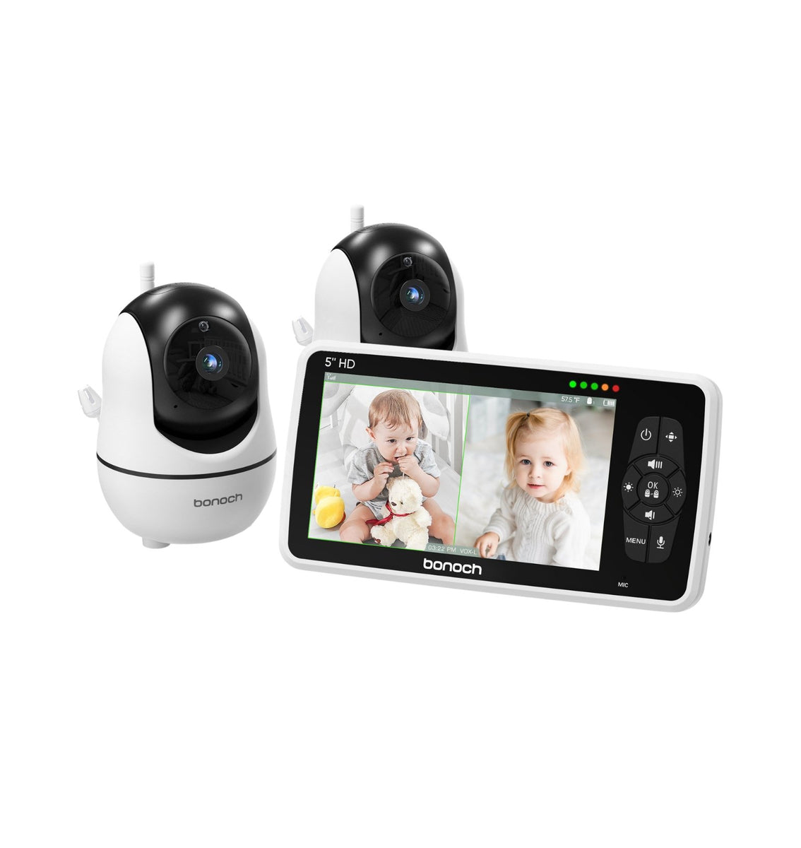 HelloBaby 720P 5.5'' HD Video Baby Monitor No WiFi, Remote Pan Tilt Zoom  Baby Monitor with Camera and Audio Wide View Range, Night Light, Hack  Proof